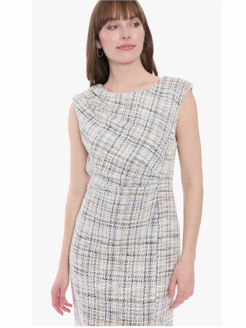 NWT London Times Sleeveless Boucle Midi Sheath Dress -  Size 12